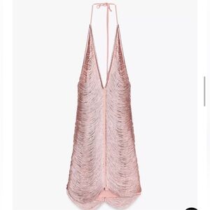 Fringed Halter Mini Dress